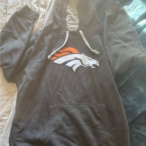 Broncos Dark Grey Hoodie with Drawstrings